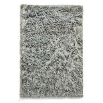 Polar Plush Plain Super Soft Fluffy Faux Fur Feel Textured Ultra Fine Yarn Acrylic Hand-Tufted Wispy Long Strand Shaggy Light Grey Rug-Think Rugs-Rug Love - The Most Loved Rug Store